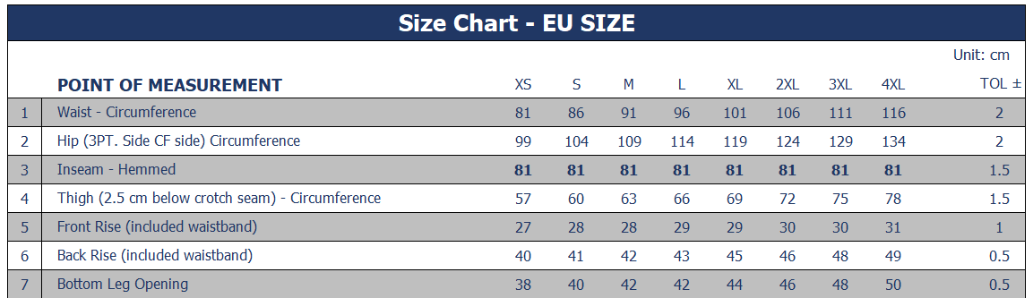Size-Chart Pants