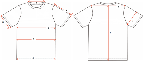 Größentabelle T-Shirt