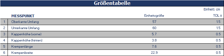 Größentabelle T-Shirt